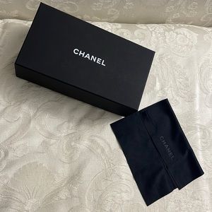 Chanel box with eyeglass lens cleaner